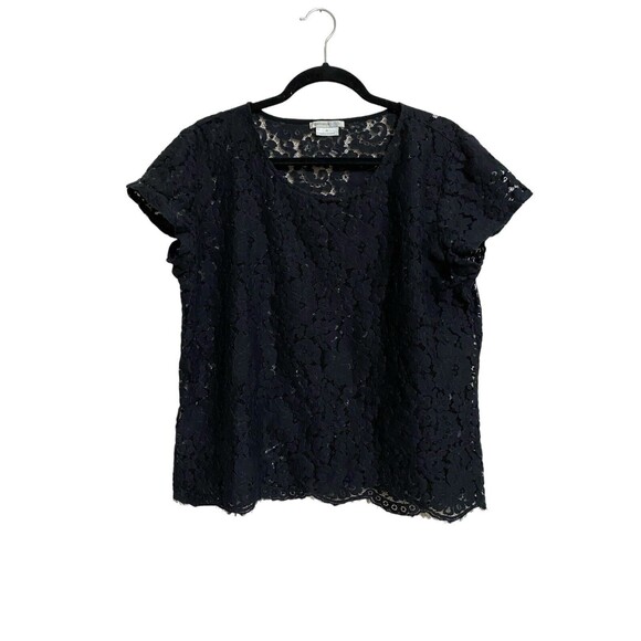 Van Heusen Black Lace Top Size XL - Picture 2 of 3